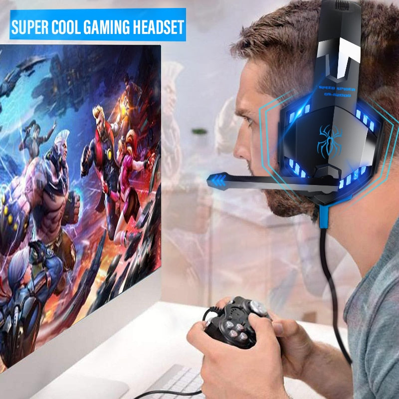 Headset Gamer Led com Microfone