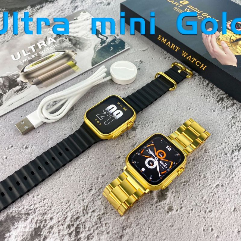 Smartwatch Ultra 9 Mini Gold 24k Dourado Versão Gold Série 9